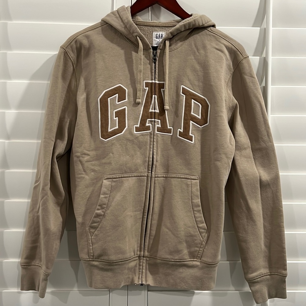 GAP light brown / tan zip-up hoodie